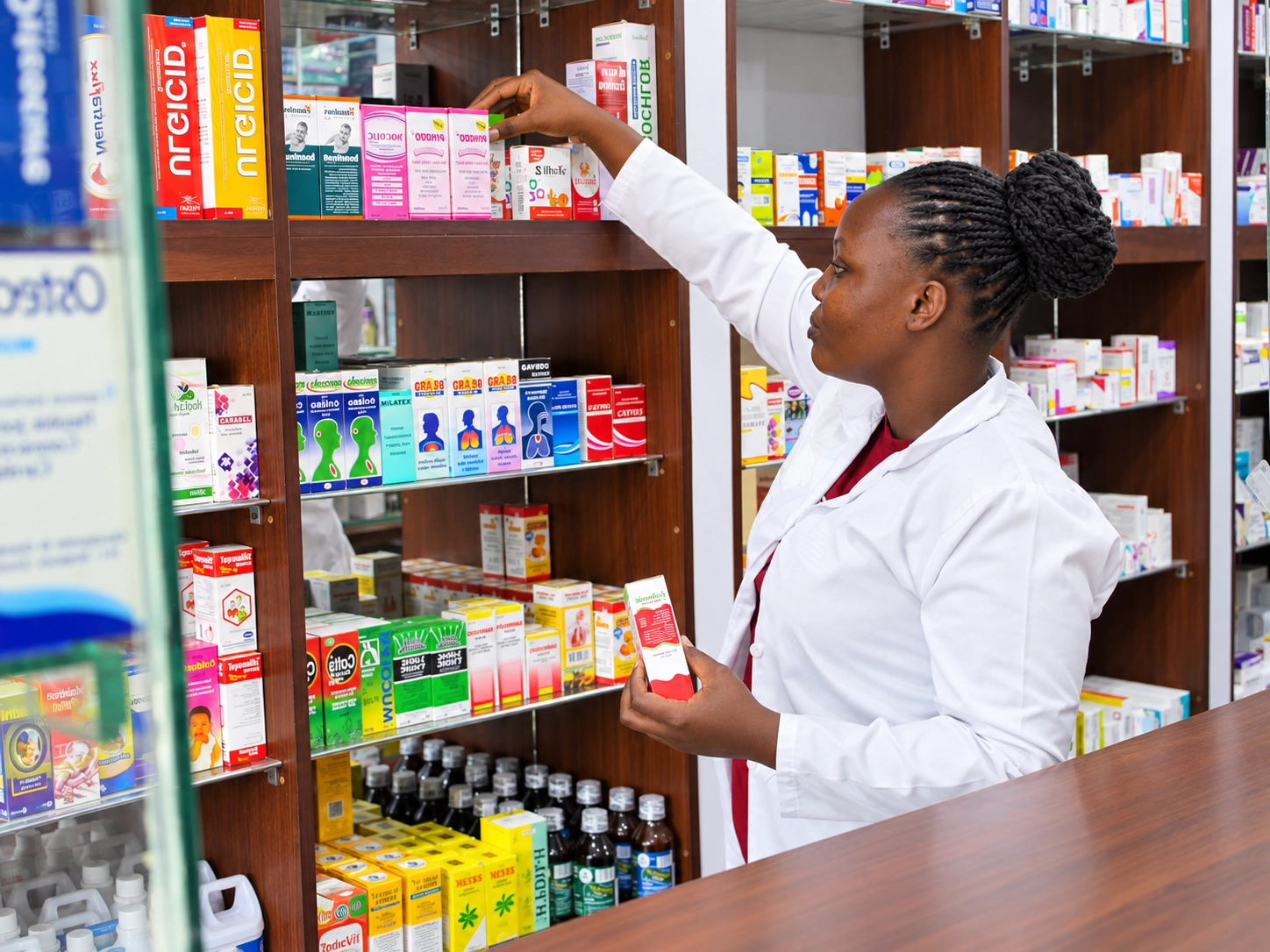Pharmacist preparing medicine for a customer
