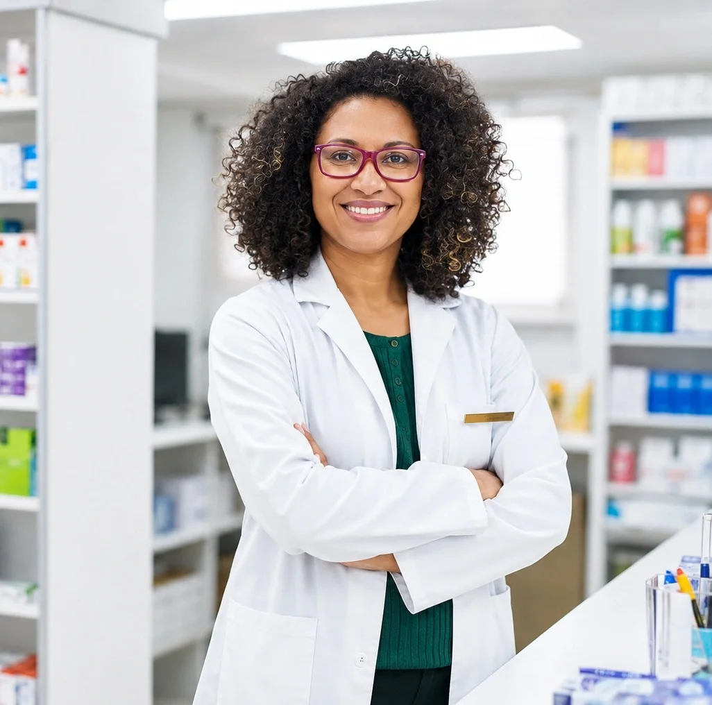 Pharmacist in a modern Kalidad Pharmacy